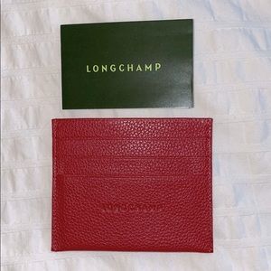 LONGCHAMP RED LEATHER CARDHOLDER
